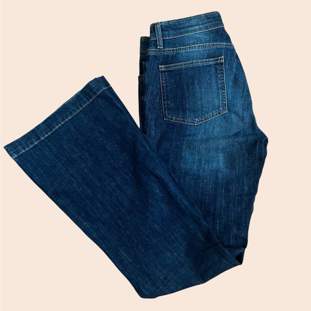 Boden Bootleg Flare Jeans Dark Blue Denim Women’s Size 10R